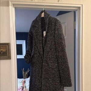 Banana Republic Black and White Pea Coat